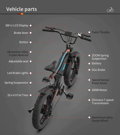 500W Versatile EBike S18-MINI